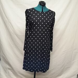 Old Navy Black And White Polka Dot Long Sleeve Dress